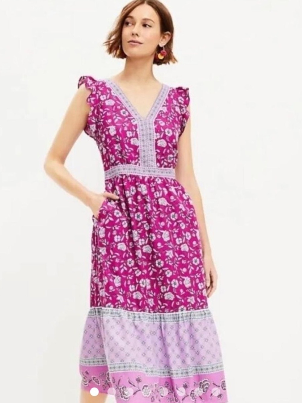 Loft women’s purple and pink dress size 2P
